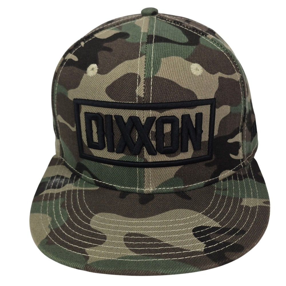 Dixxon Flannel Co Logo Snapback Hat OSFM Jungle Camo Flat Bill Camouflage Cap